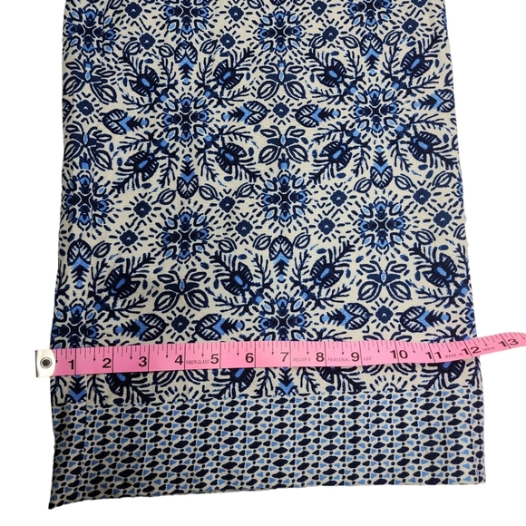 Joie Linen Blend Cropped Pants Boho Blue Print 4 - Picture 8 of 11